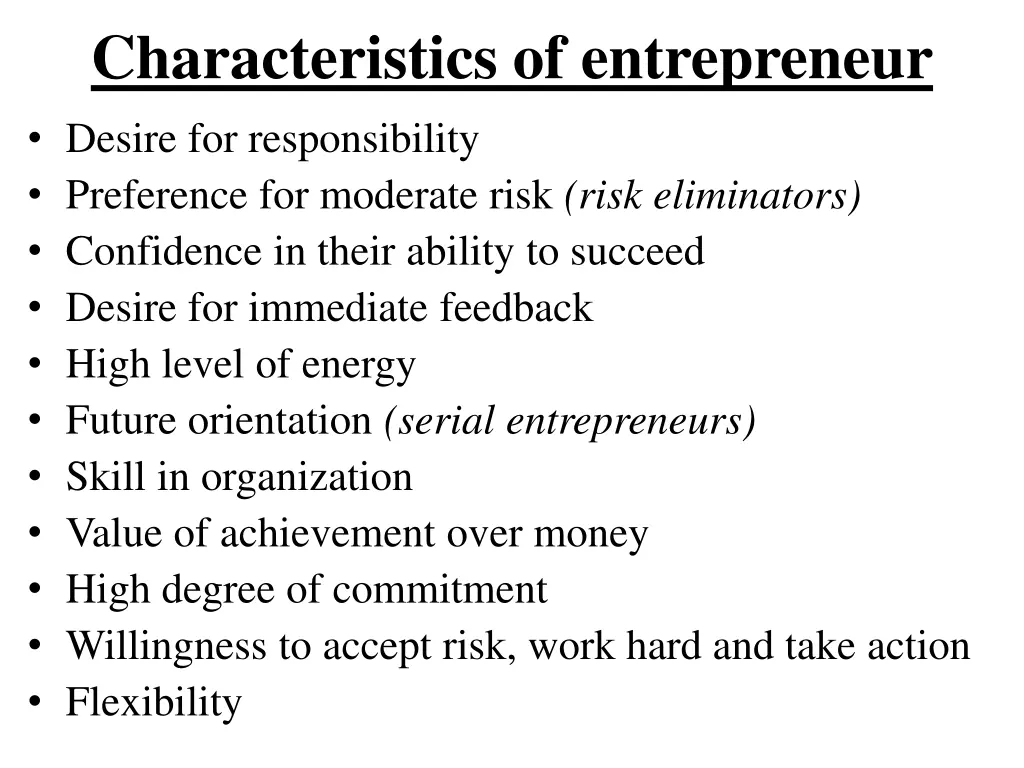 characteristics of entrepreneur desire