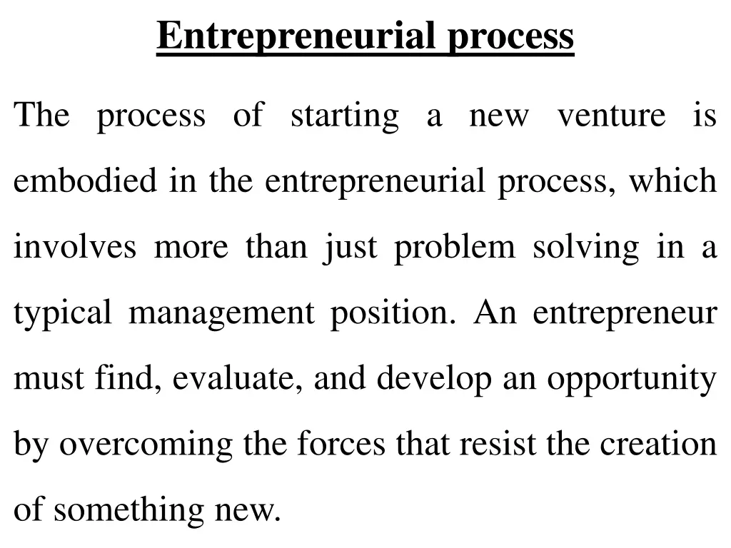 entrepreneurial process