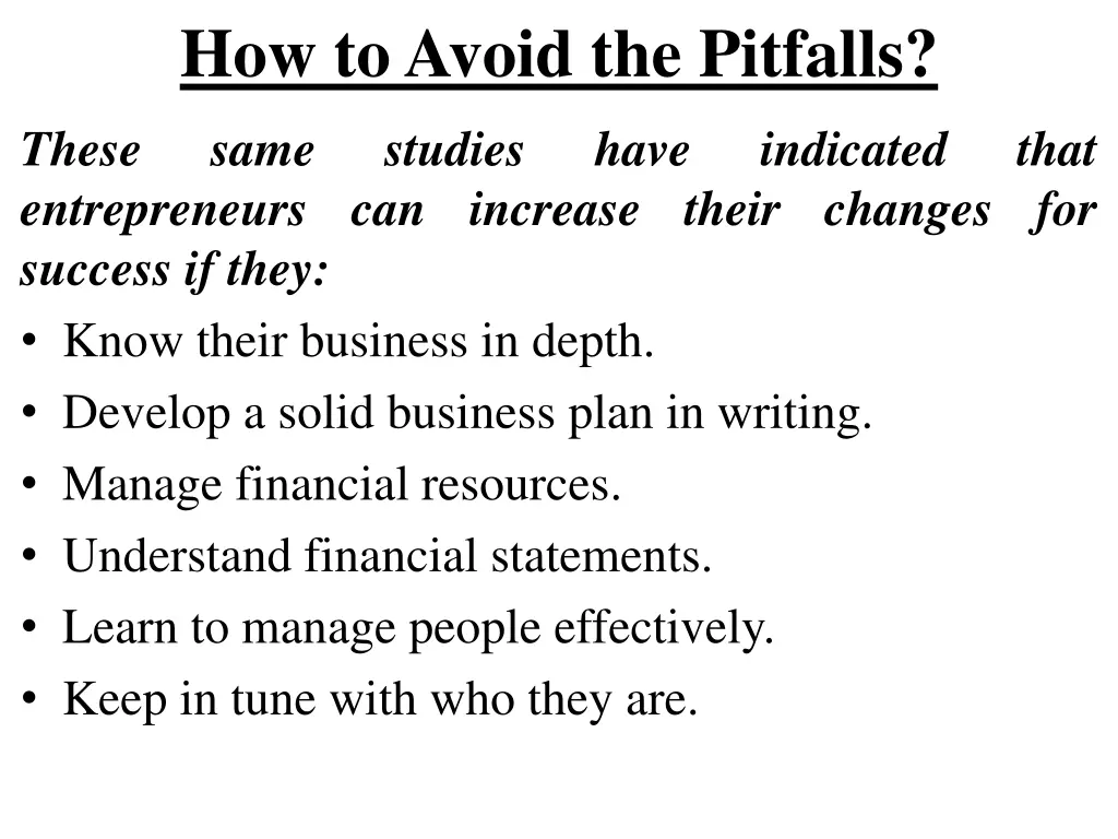 how to avoid the pitfalls
