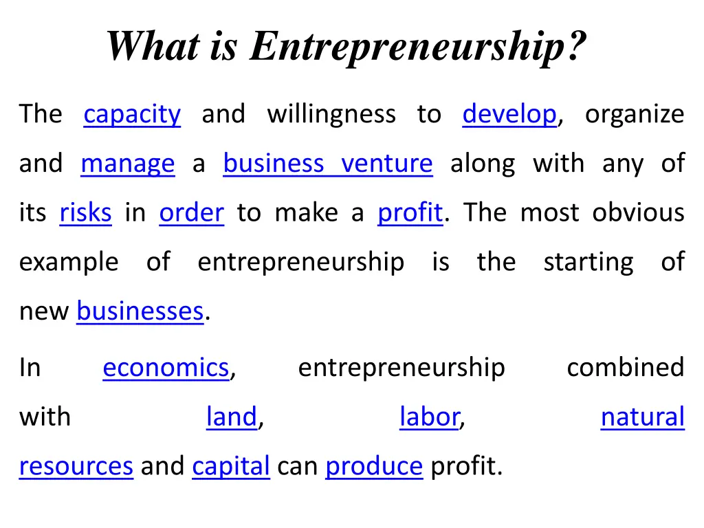 what is entrepreneurship