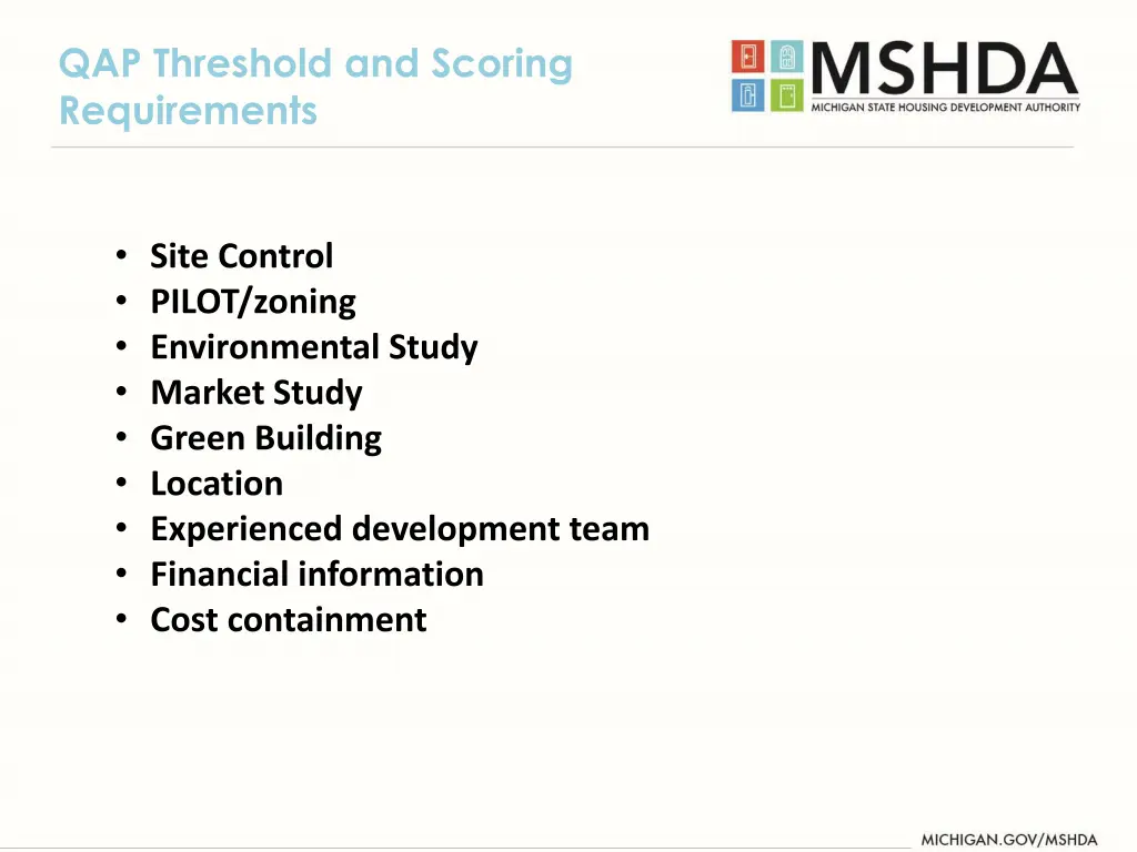 qap threshold and scoring requirements