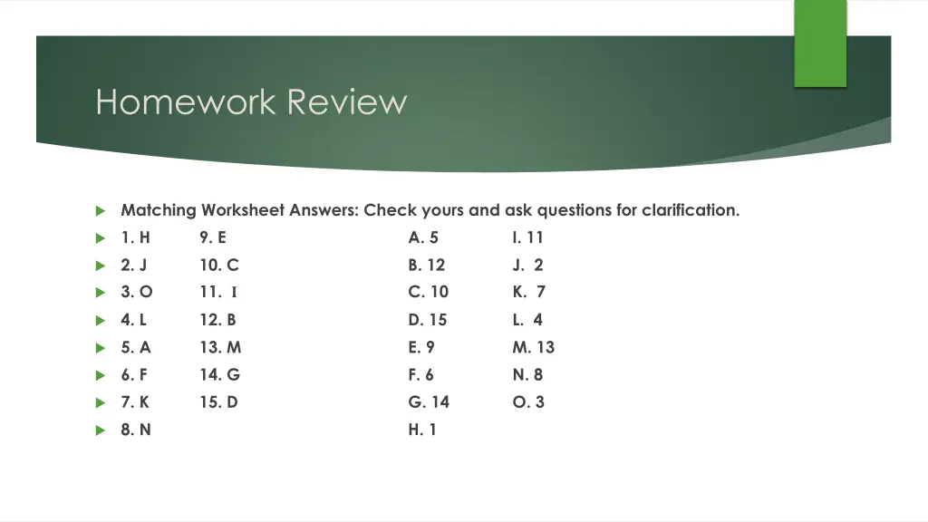 homework review