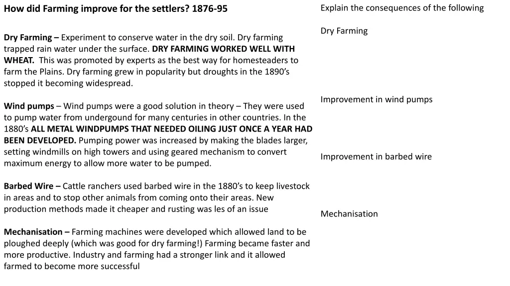 explain the consequences of the following