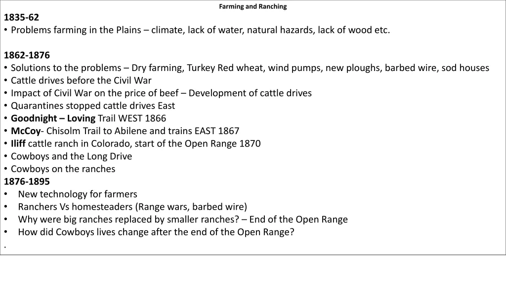 farming and ranching