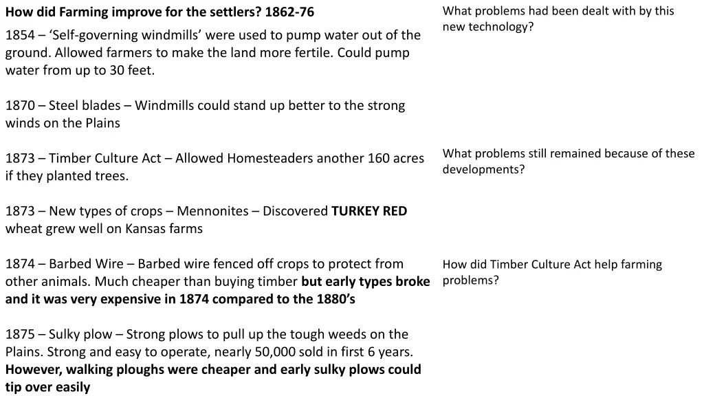 what problems had been dealt with by this