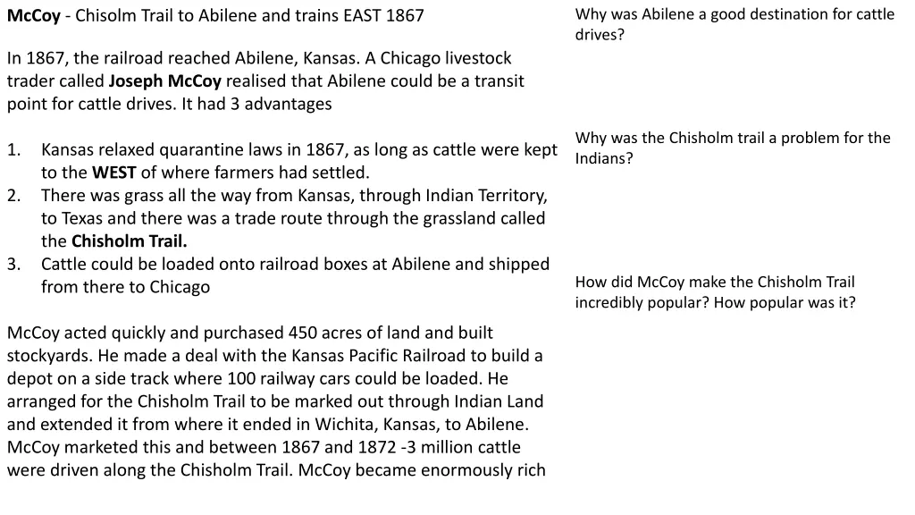 why was abilene a good destination for cattle
