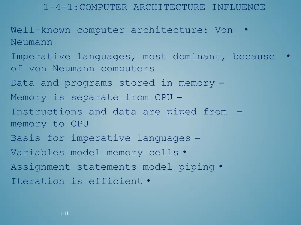 1 4 1 computer architecture influence