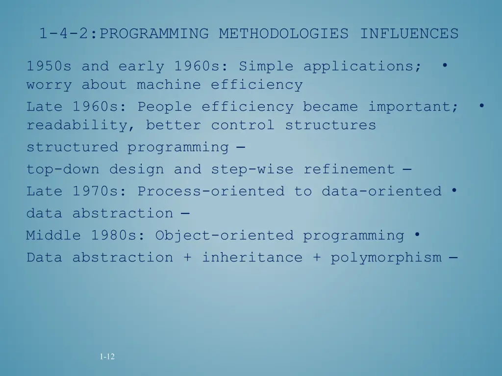 1 4 2 programming methodologies influences