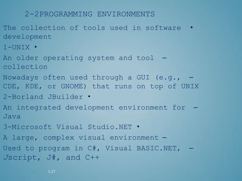 2 2programming environments