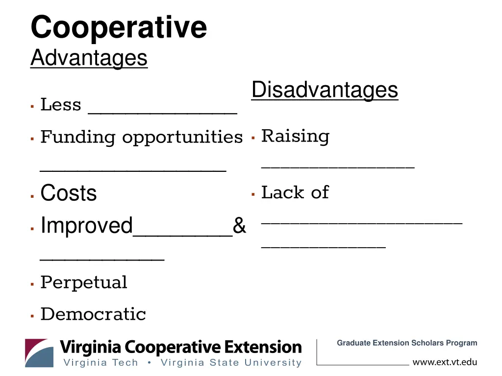cooperative advantages