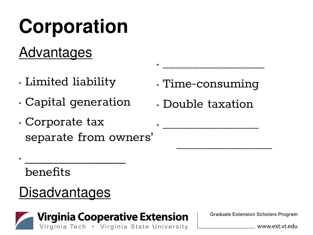 corporation advantages
