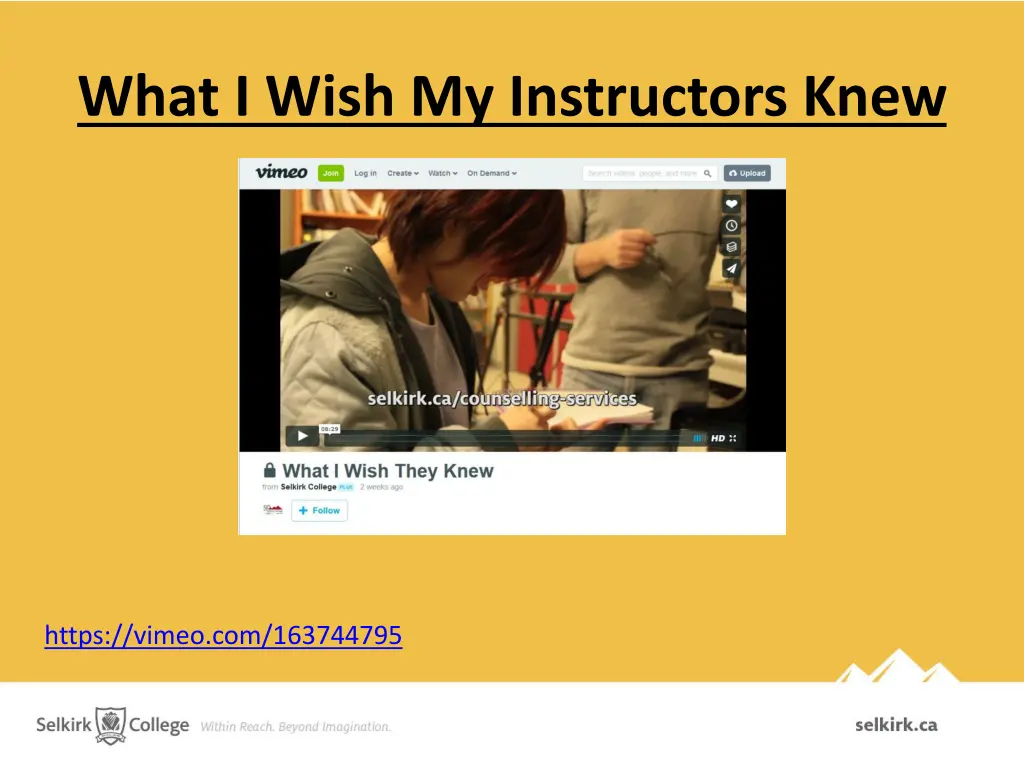 what i wish my instructors knew