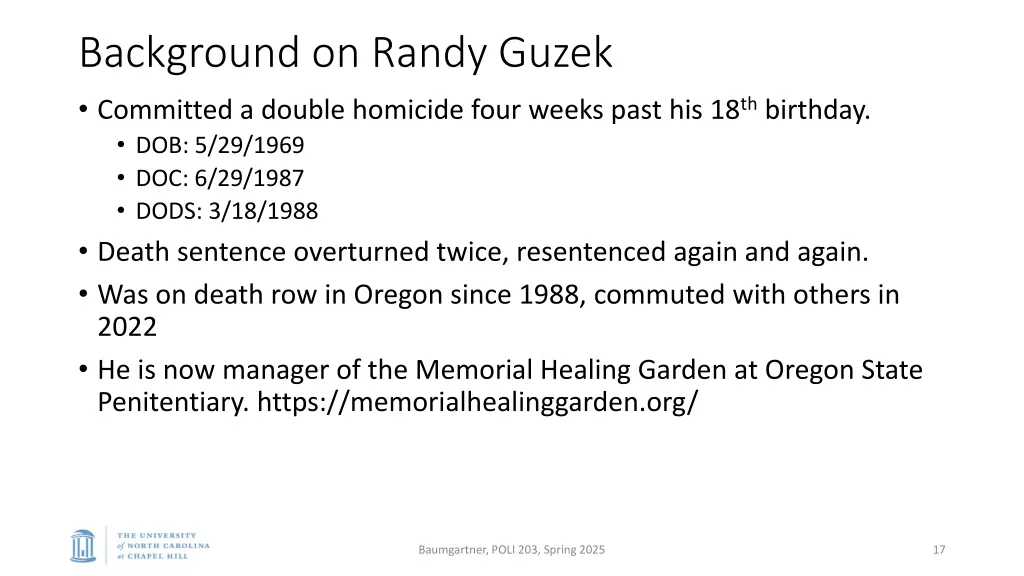 background on randy guzek committed a double