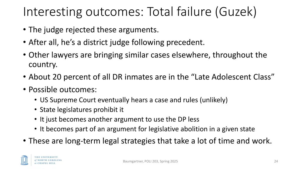 interesting outcomes total failure guzek