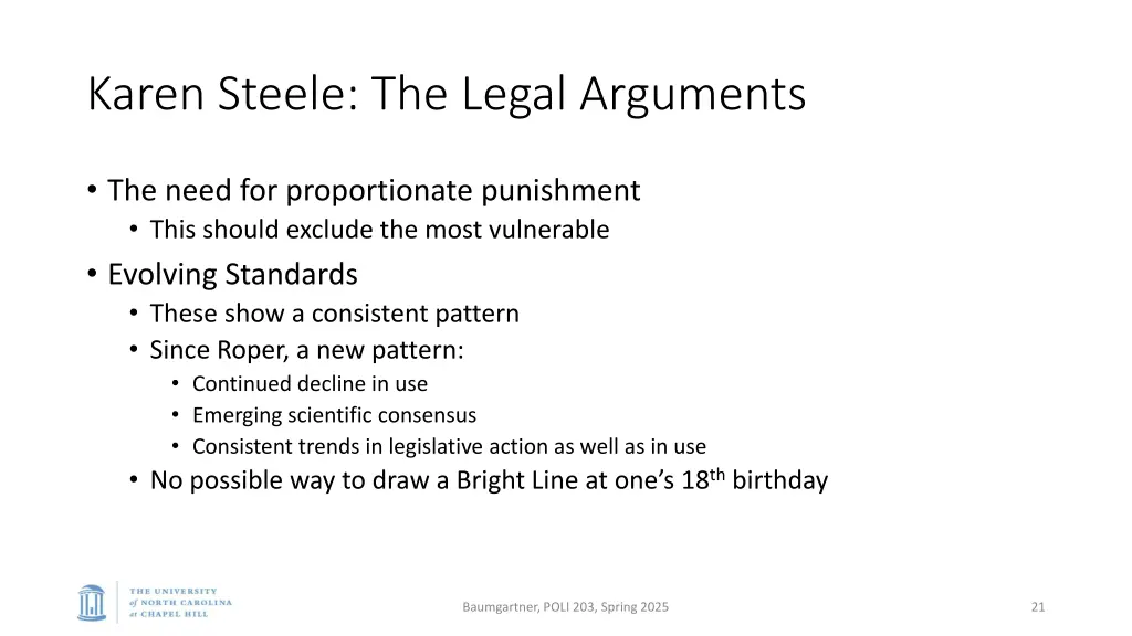 karen steele the legal arguments
