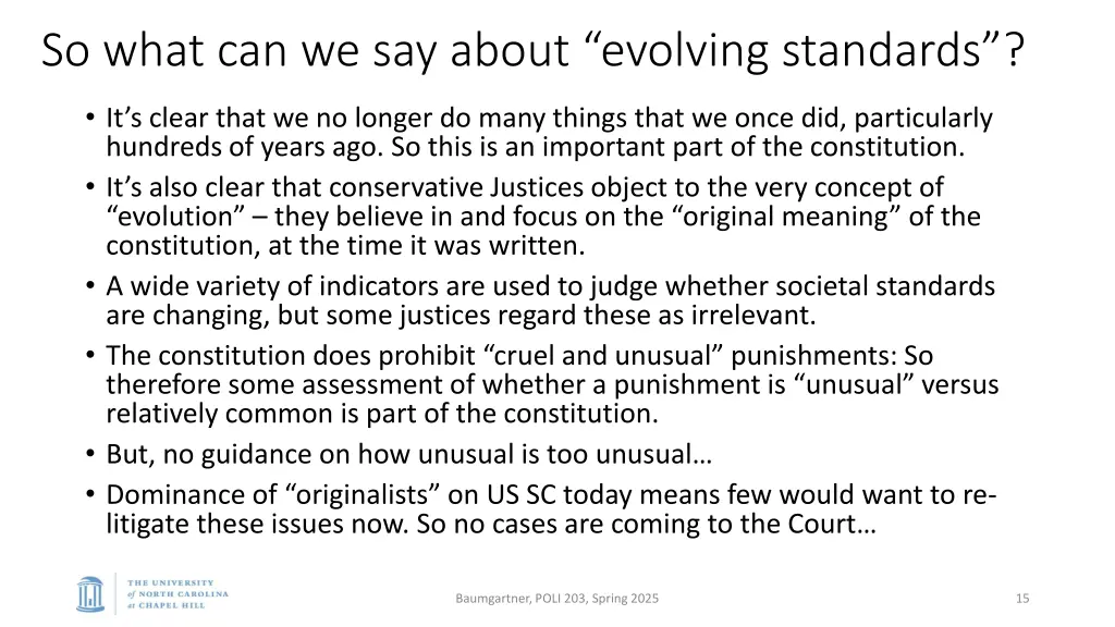 so what can we say about evolving standards