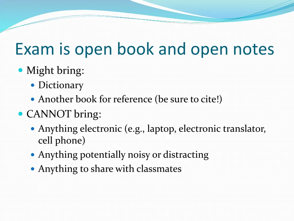 exam is open book and open notes 1