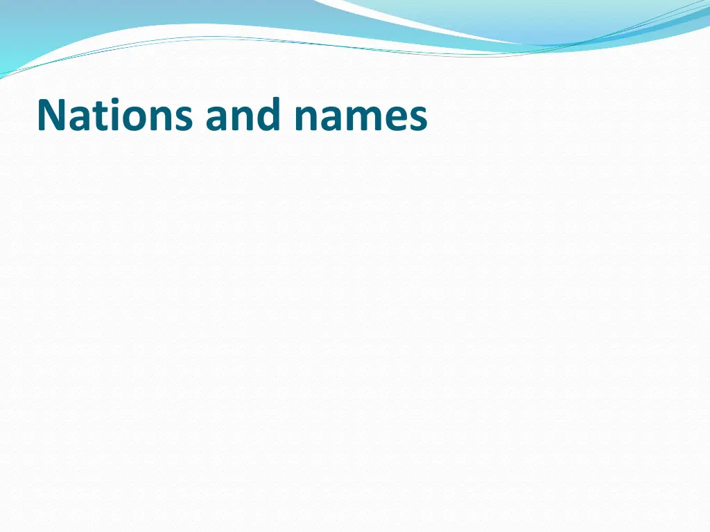 nations and names