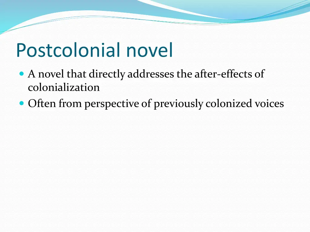 postcolonial novel