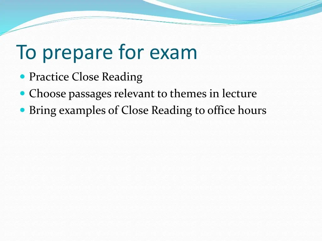 to prepare for exam
