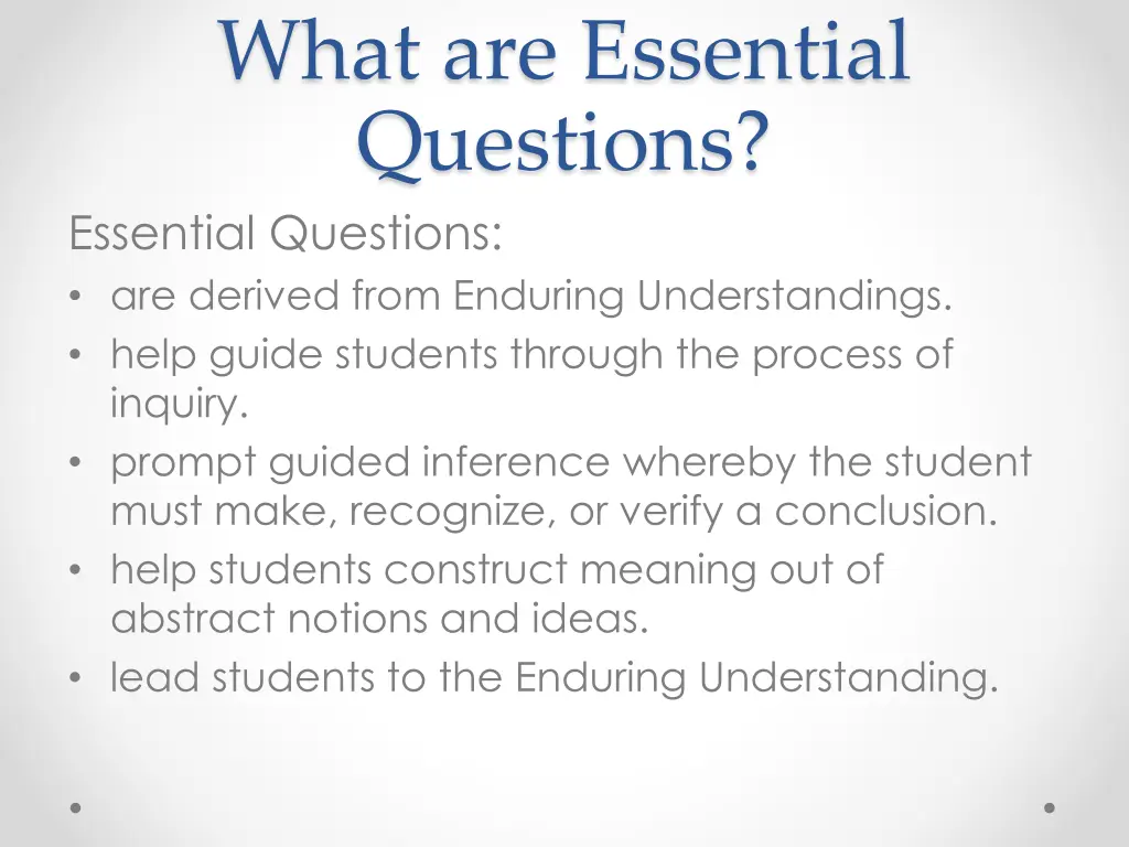 what are essential questions essential questions