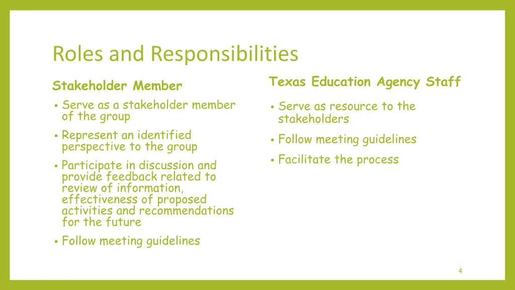 roles and responsibilities