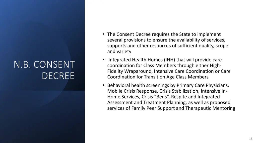 the consent decree requires the state