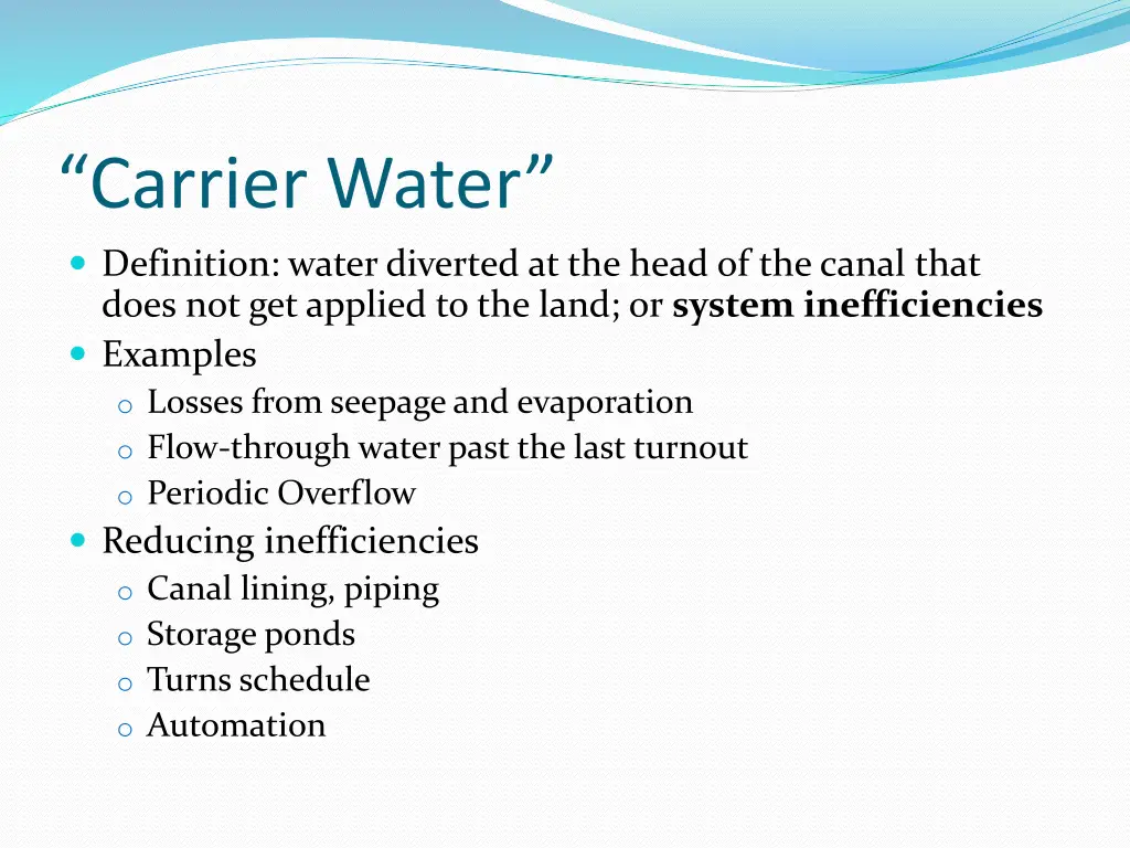 carrier water