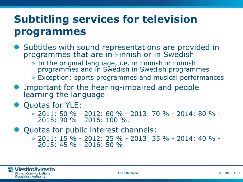 subtitling services for television programmes