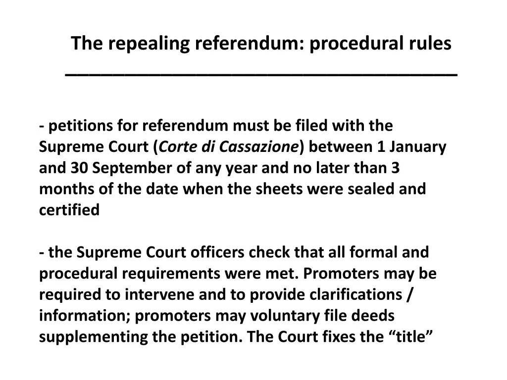 the repealing referendum procedural rules 1