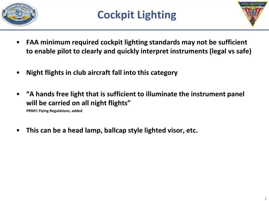 cockpit lighting