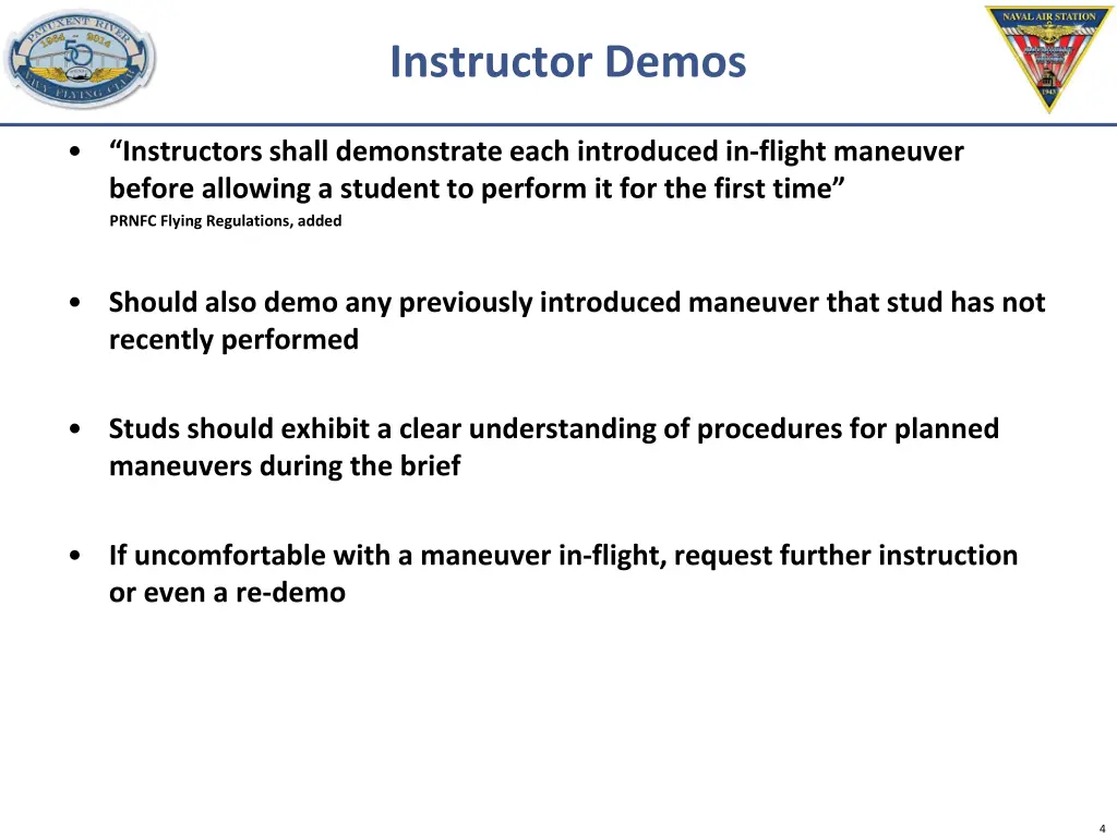 instructor demos