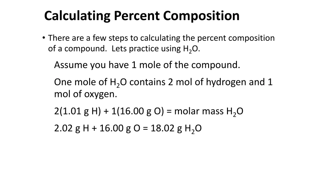 calculating percent composition