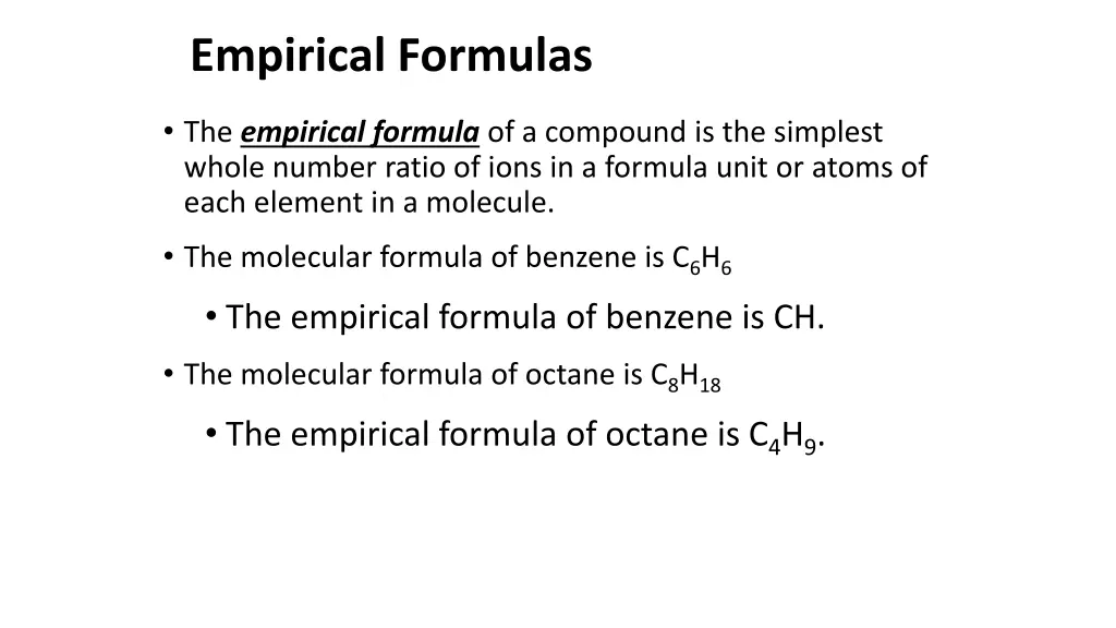 empirical formulas
