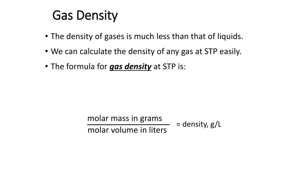 gas density gas density