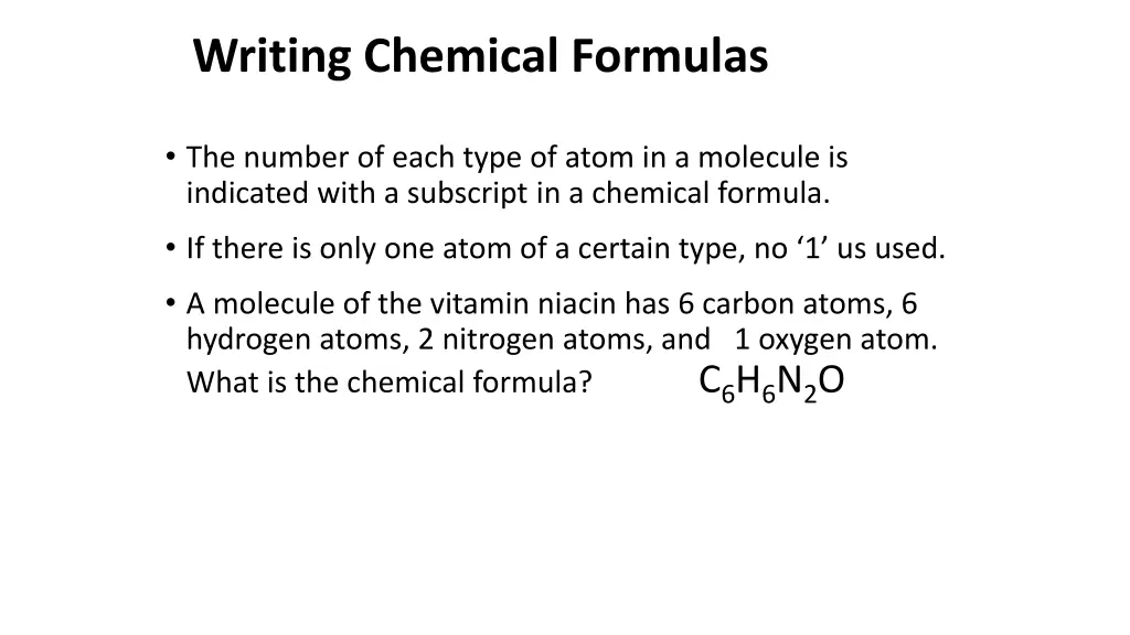 writing chemical formulas