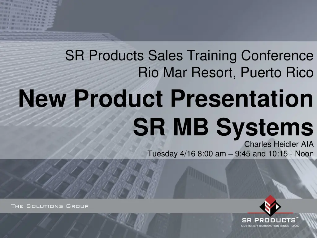 sr products sales training conference
