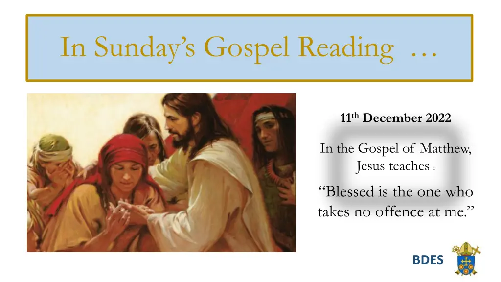 in sunday s gospel reading