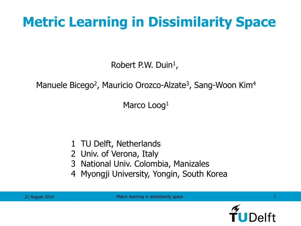 metric learning in dissimilarity space
