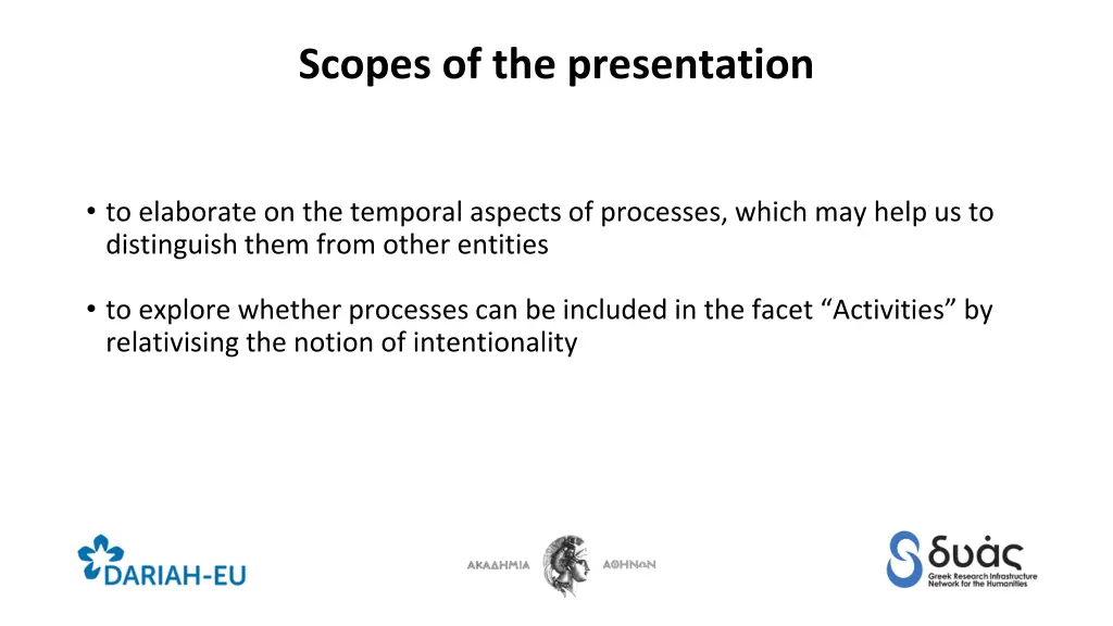 scopes of the presentation