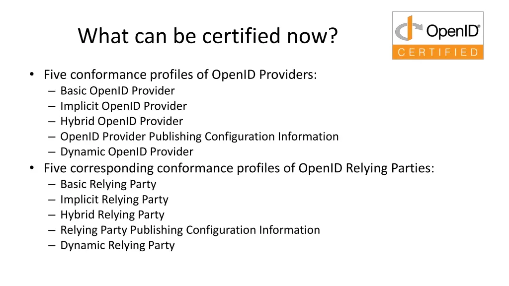 what can be certified now
