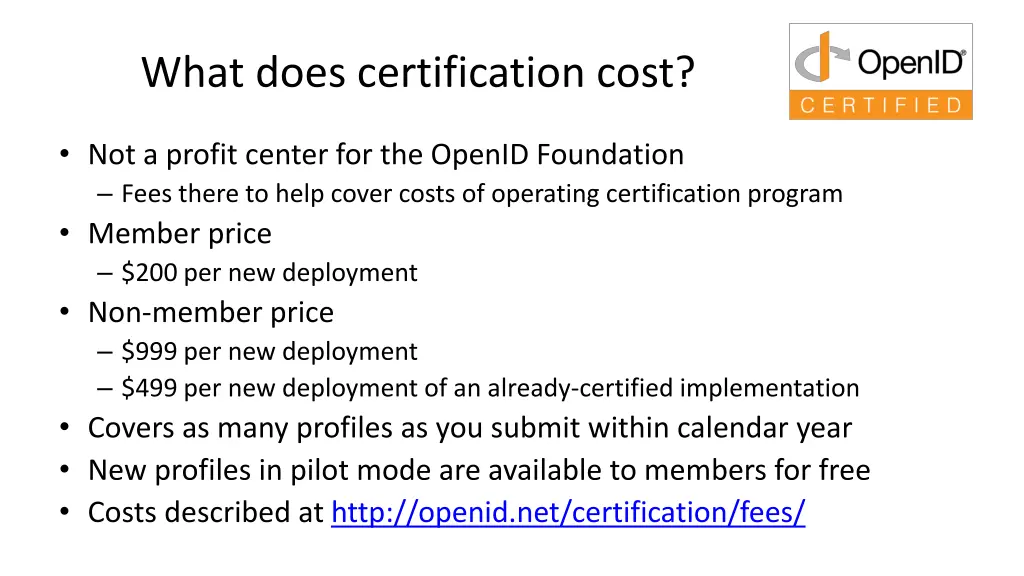 what does certification cost