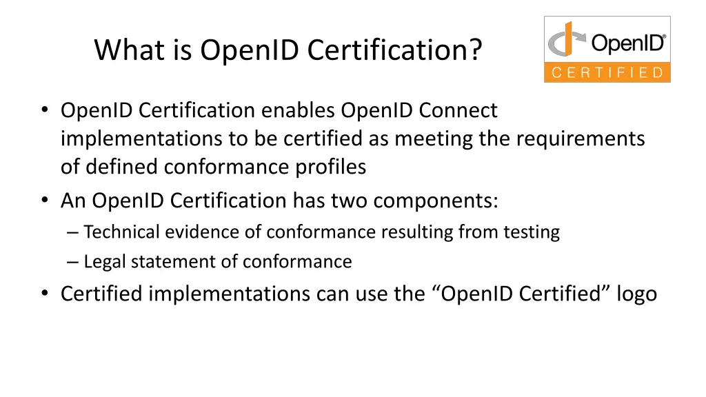 what is openid certification