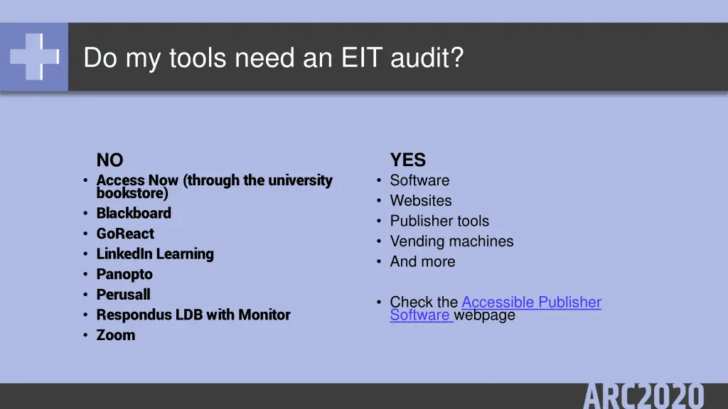 do my tools need an eit audit