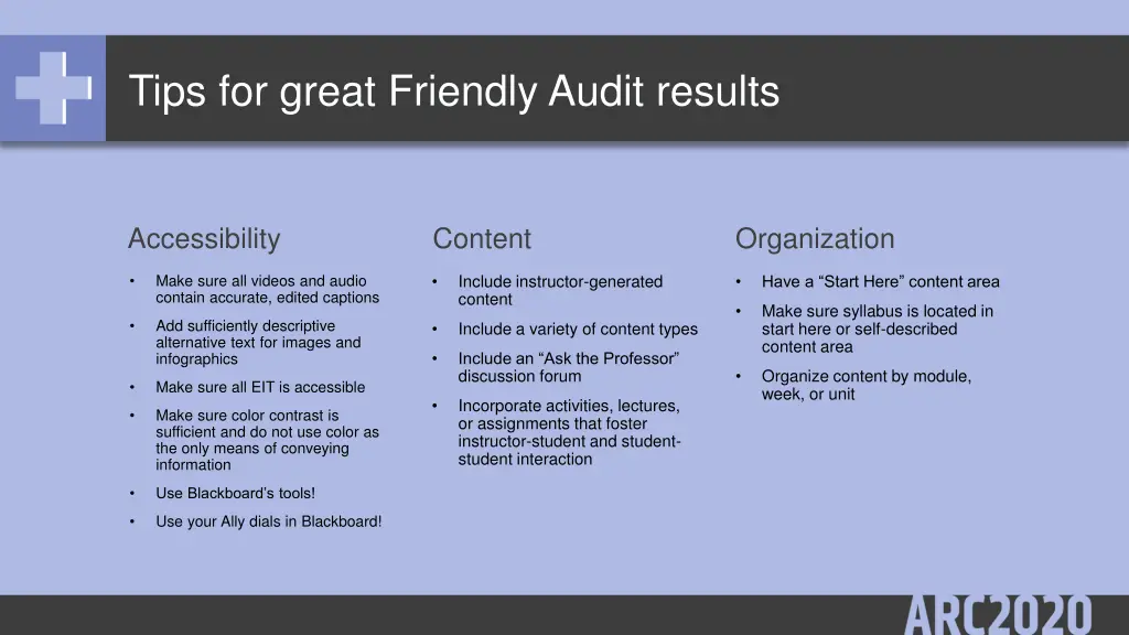 tips for great friendly audit results
