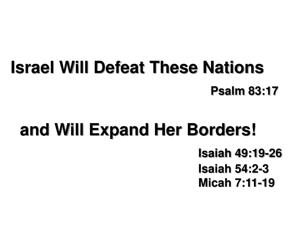 israel will defeat these nations and will expand
