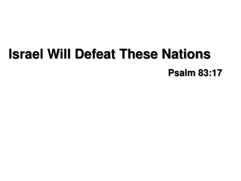 israel will defeat these nations
