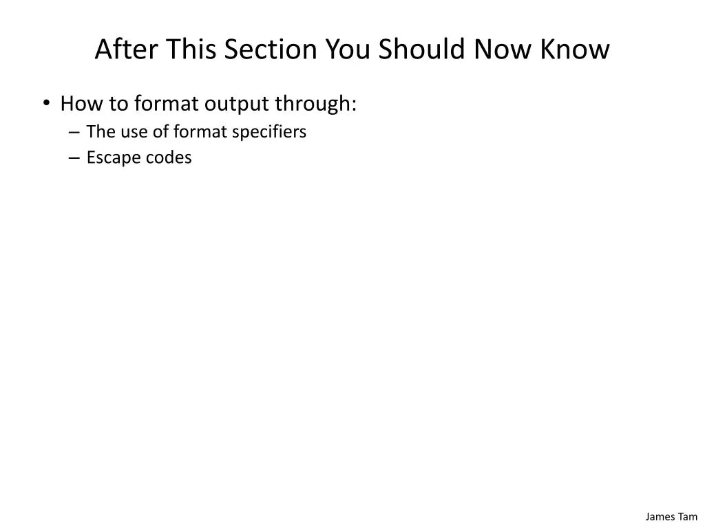 after this section you should now know