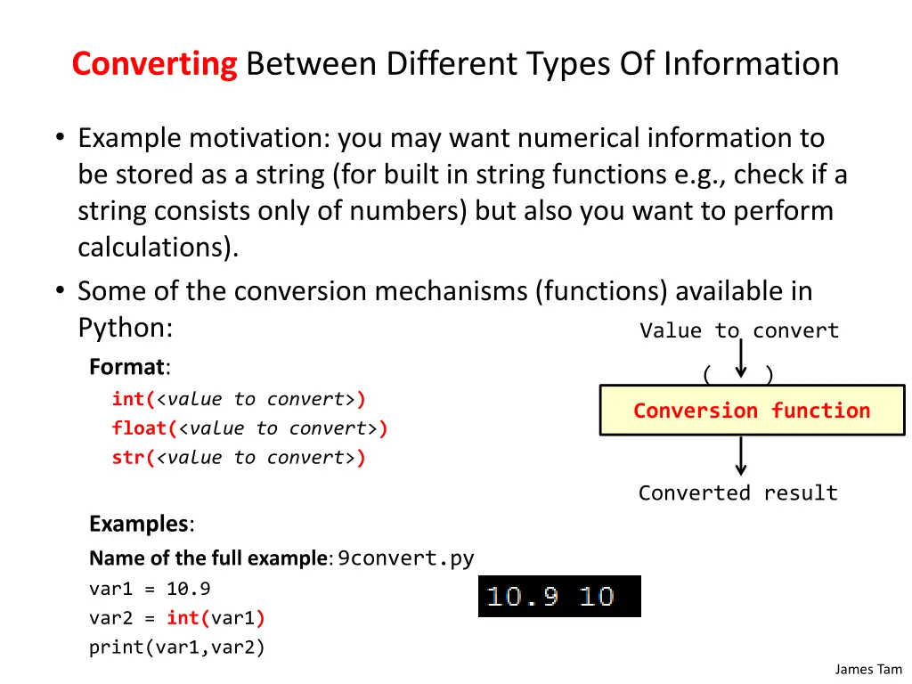 converting between different types of information