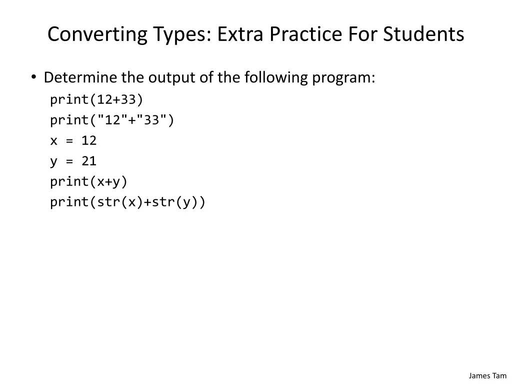 converting types extra practice for students